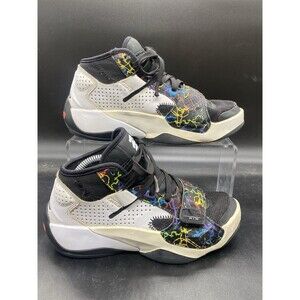 Air Jordan Shoes Boys 4Y Zion 2 Black White Grafitti DV1003-003 Sneakers